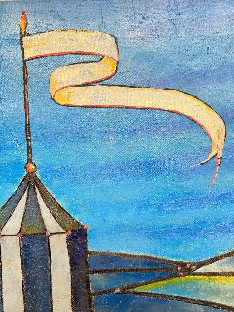Polychrome Emaillemalerei, moderne und zeitgenössische Kunst, 76x59 cm. Sehr guter Zustand, 20. Jahrhundert.