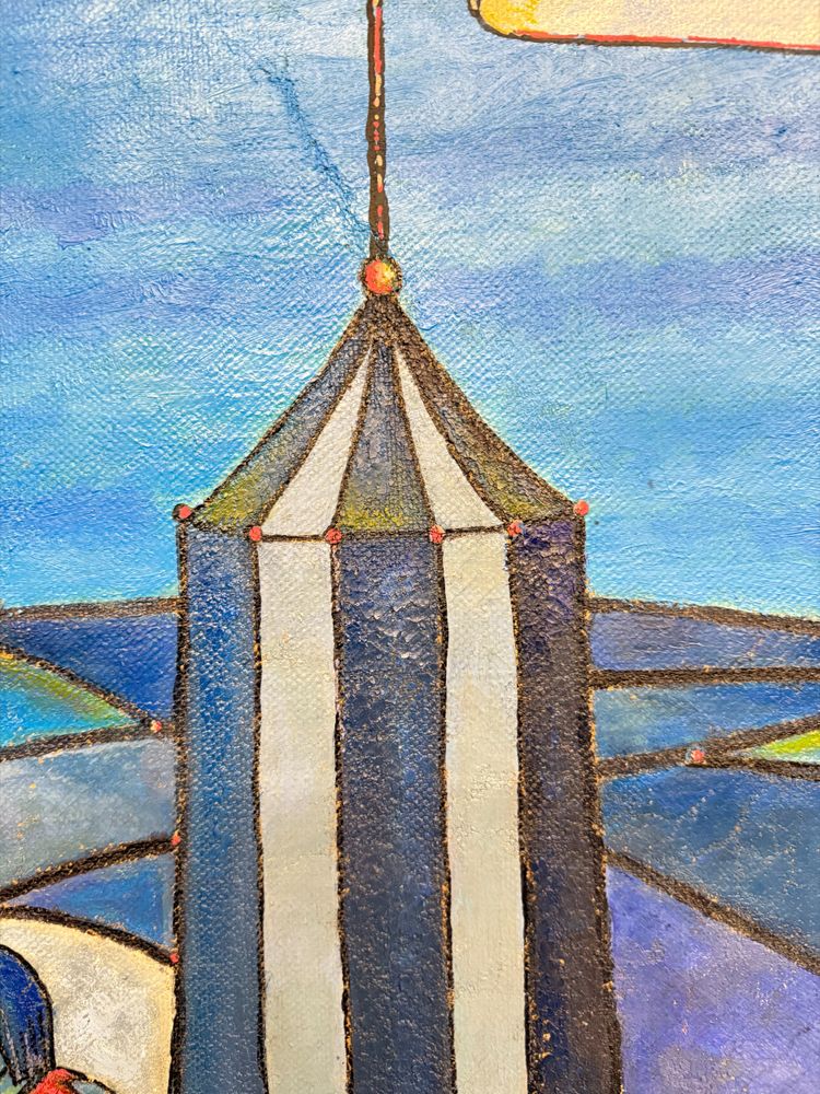 Polychrome Emaillemalerei, moderne und zeitgenössische Kunst, 76x59 cm. Sehr guter Zustand, 20. Jahrhundert.