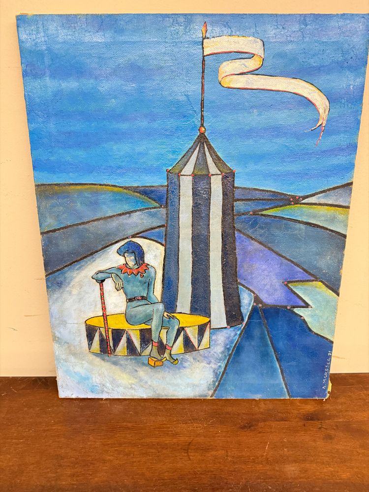 Polychrome Emaillemalerei, moderne und zeitgenössische Kunst, 76x59 cm. Sehr guter Zustand, 20. Jahrhundert.