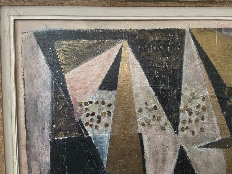 Abstract cubist composition, signed Alinol, 1958.