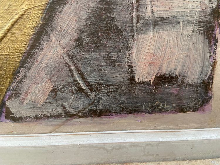 Abstract cubist composition, signed Alinol, 1958.