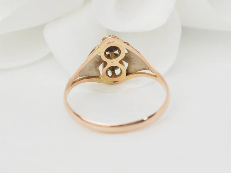 Jugendstilring in zweifarbigem Gold 