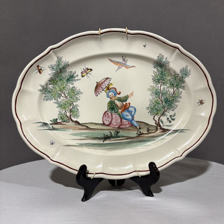 Antico Servizio di piatti in ceramica Laveno dipinti a mano