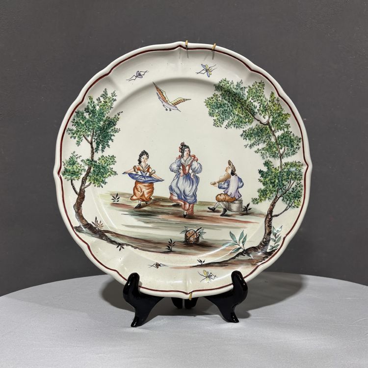 Antico Servizio di piatti in ceramica Laveno dipinti a mano