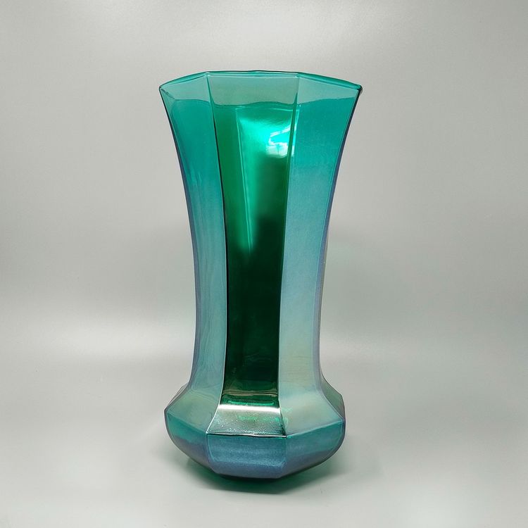 Exquisite handgefertigte grüne Vase von Ca dei Vetrai aus Muranoglas, 1970er Jahre. Hergestellt in Italien