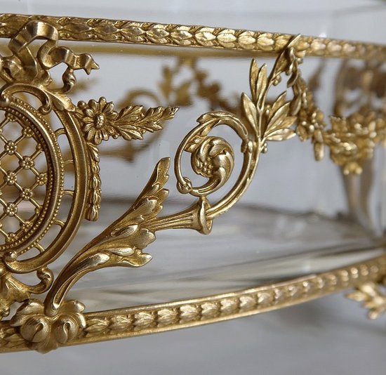 Small Glass and Brass Planter, Louis XVI style - 1900