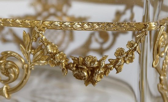 Small Glass and Brass Planter, Louis XVI style - 1900