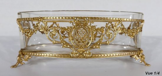 Small Glass and Brass Planter, Louis XVI style - 1900