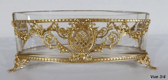 Small Glass and Brass Planter, Louis XVI style - 1900