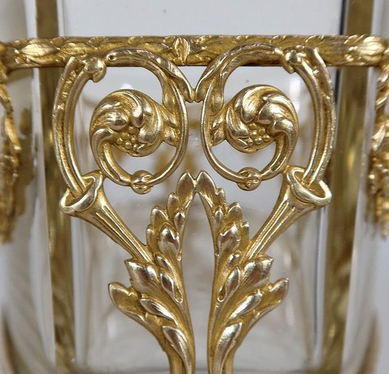 Small Glass and Brass Planter, Louis XVI style - 1900