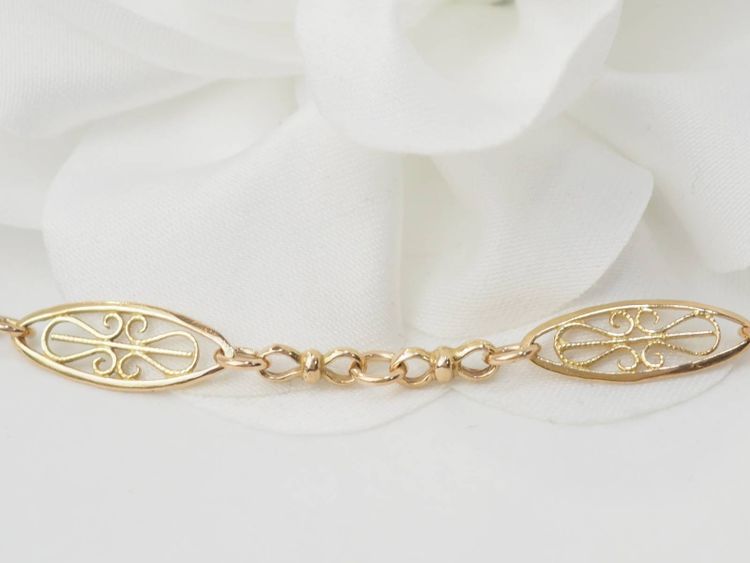 Bracelet ancien filigrane en or jaune