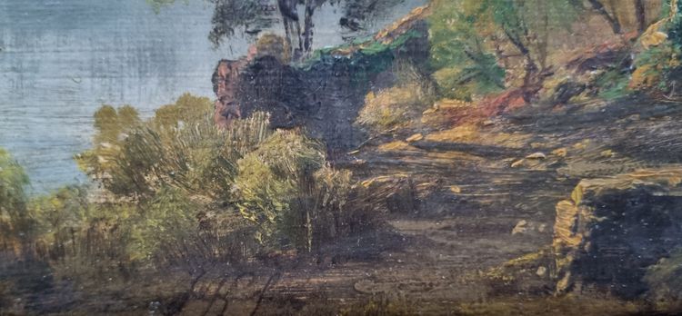 Jan KOBELL - Landscape with ruins, bridge and river