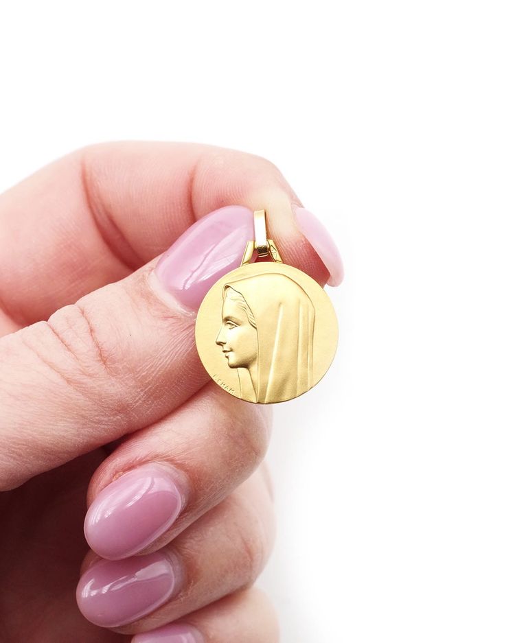 Médaille Vierge Marie en or 18k, pendentif religieux, chrétien, bapteme, communion