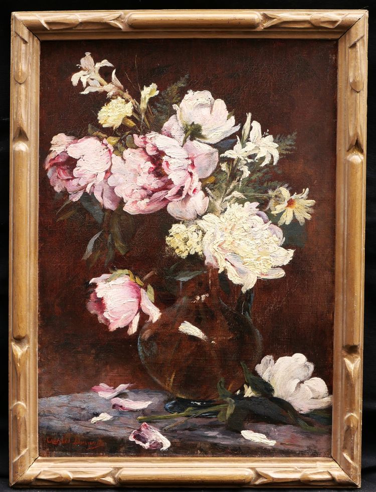 Charles Auguste DURAND de NEUVILLE, Still life with a vase of flowers