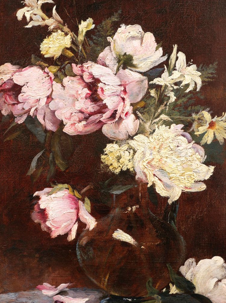 Charles Auguste DURAND de NEUVILLE, Still life with a vase of flowers