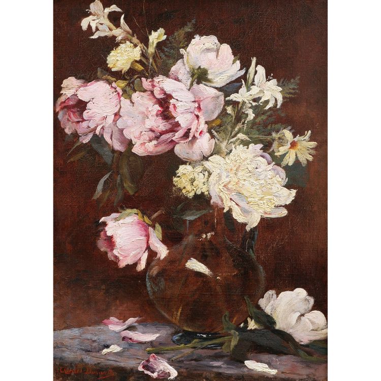 Charles Auguste DURAND de NEUVILLE, Still life with a vase of flowers