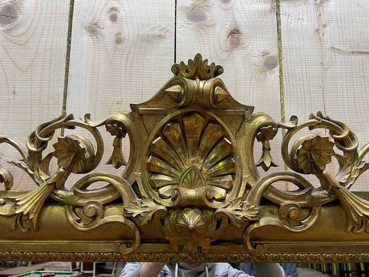 Specchio di legno e epoca in stucco dorato Louis Philippe