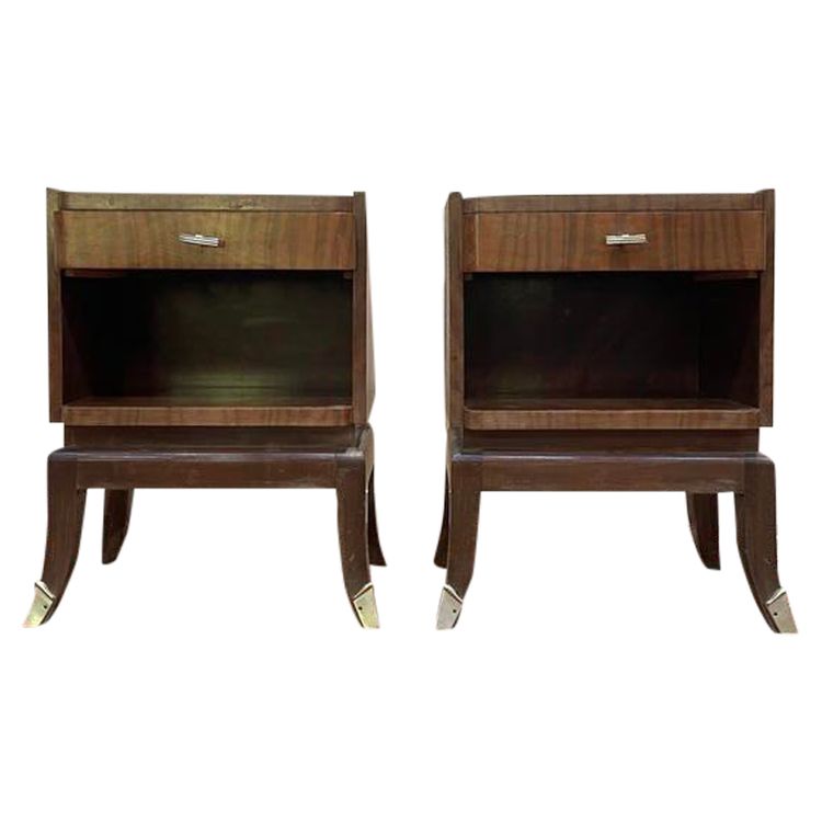 Coppia di tavoli chevet in stile art deco