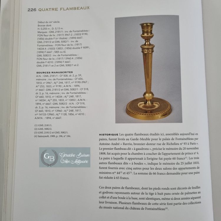 André-Antoine Ravrio, pair of Empire period torches.