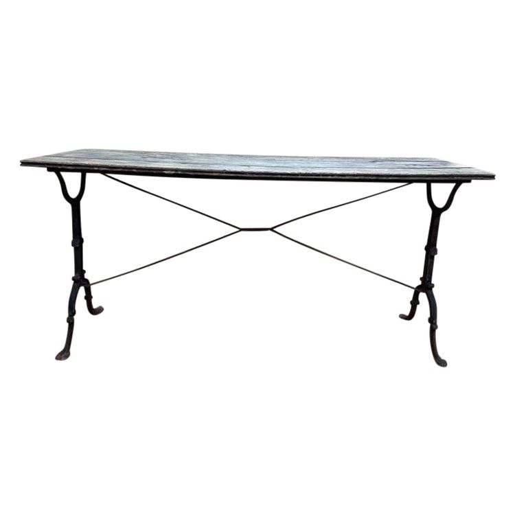 Table de bistrot en fonte de fer et plateau bois 