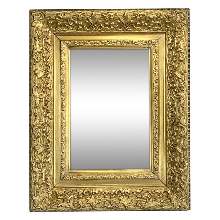 OLD WOODEN AND GOLD STUCCO FRAME FOR PAINTING 31.5 cm x 21.5 cm (BEAUTIFUL GILDING)