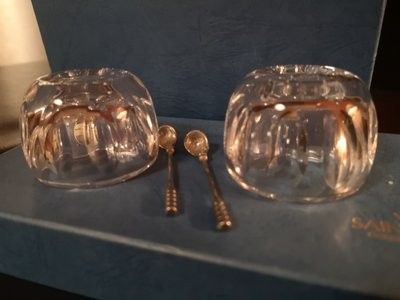 Coffret de paire de salerons en cristal Saint Louis