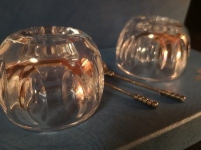 Coffret de paire de salerons en cristal Saint Louis