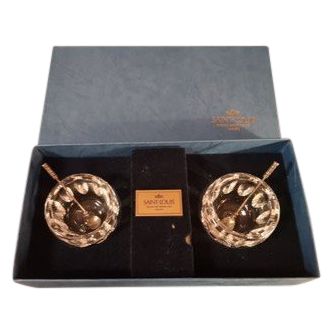Coffret de paire de salerons en cristal Saint Louis