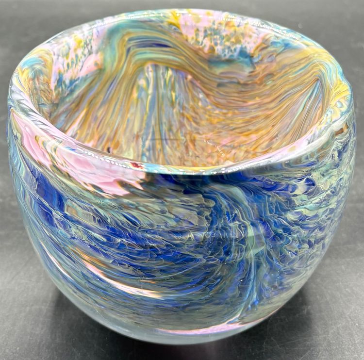 LOW GLASS PASTE VASE