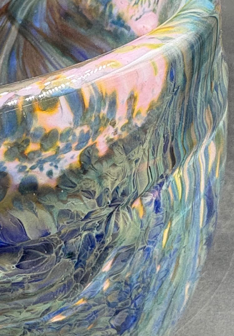 LOW GLASS PASTE VASE