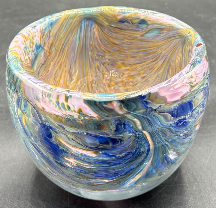 LOW GLASS PASTE VASE