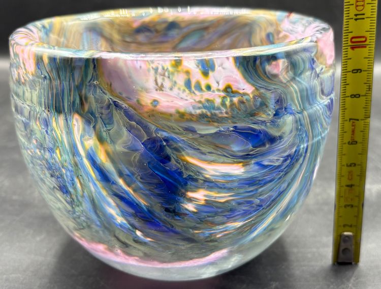 LOW GLASS PASTE VASE