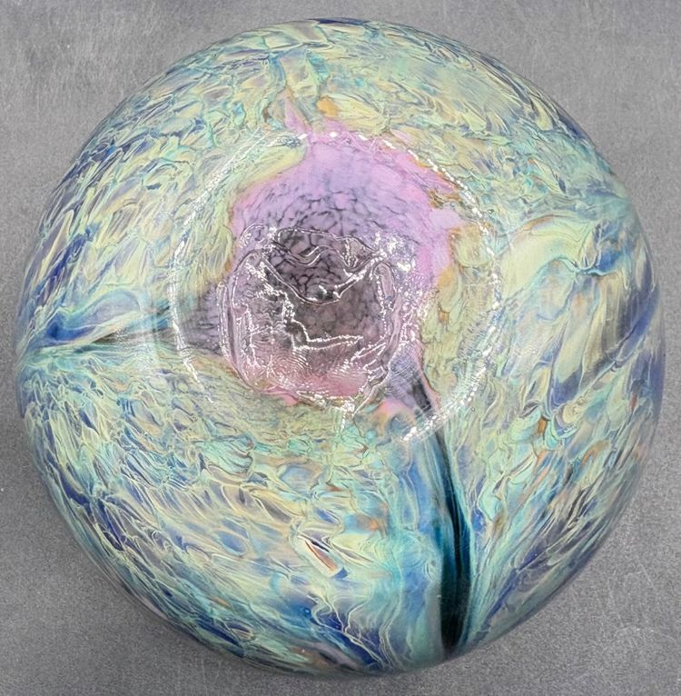 LOW GLASS PASTE VASE
