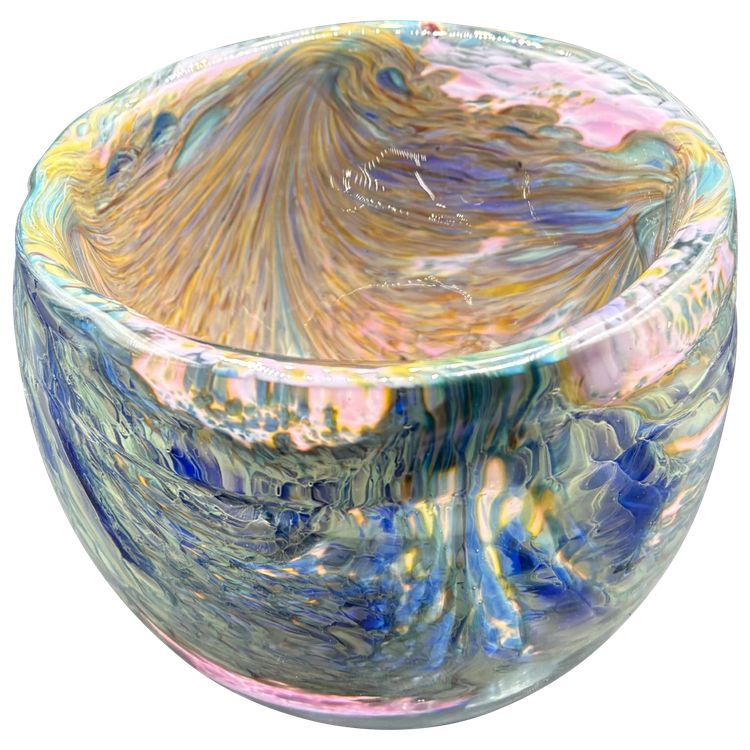 LOW GLASS PASTE VASE