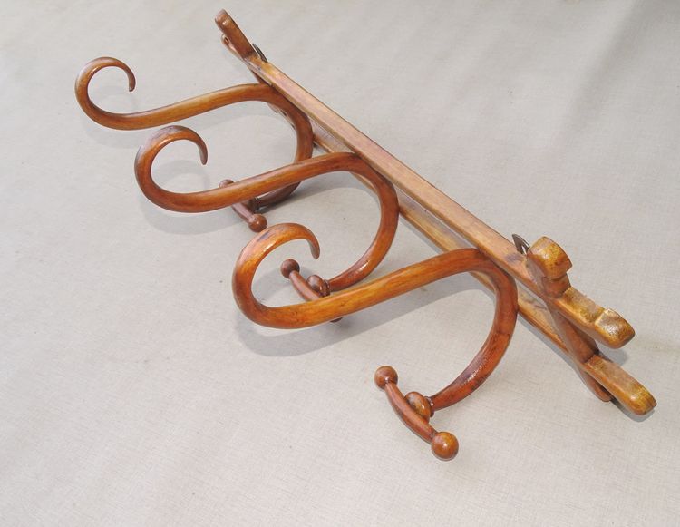 Appendiabiti da parete a 3 ganci in stile Art Nouveau, Thonet 1900