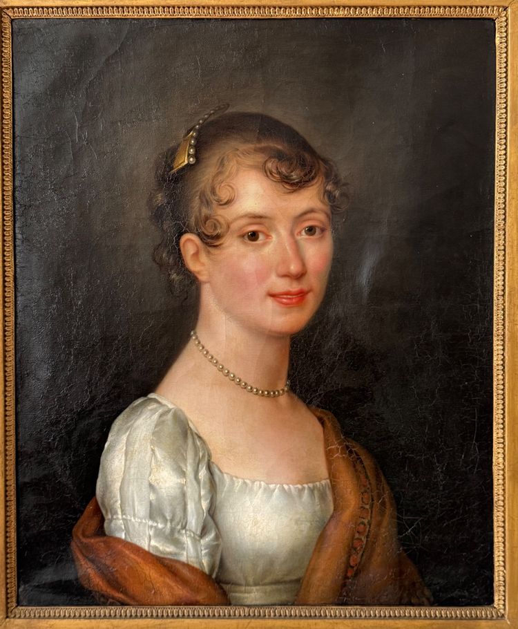 Portrait d’une jeune femme époque Empire