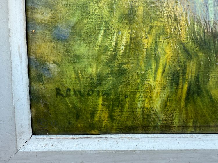 Beautiful impressionist oil on canvas after Auguste Renoir "The Boat"