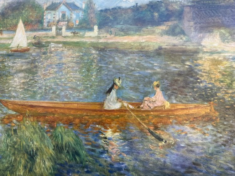 Beautiful impressionist oil on canvas after Auguste Renoir "The Boat"