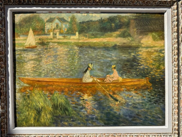 Beautiful impressionist oil on canvas after Auguste Renoir "The Boat"
