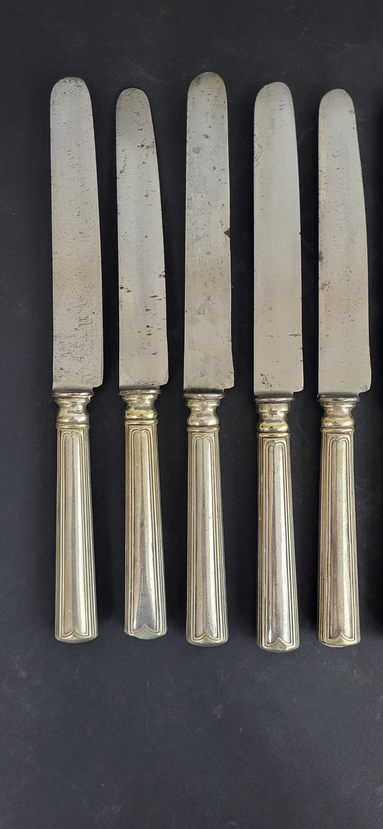 Set of 8 silver-plated Christofle knives, 19th century