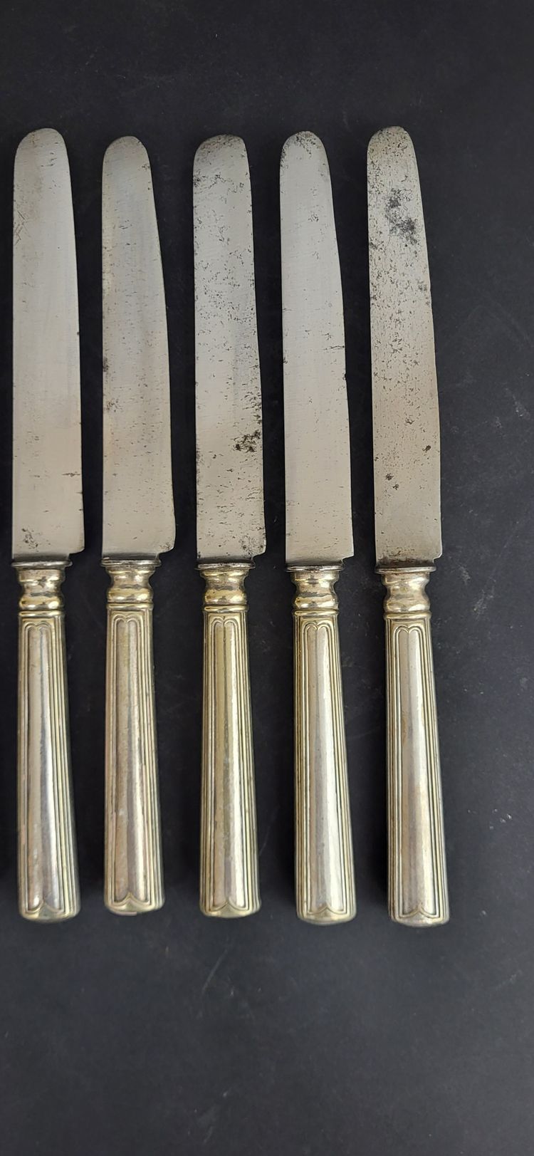 Set of 8 silver-plated Christofle knives, 19th century