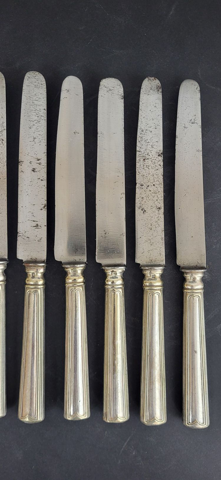 Set of 8 silver-plated Christofle knives, 19th century