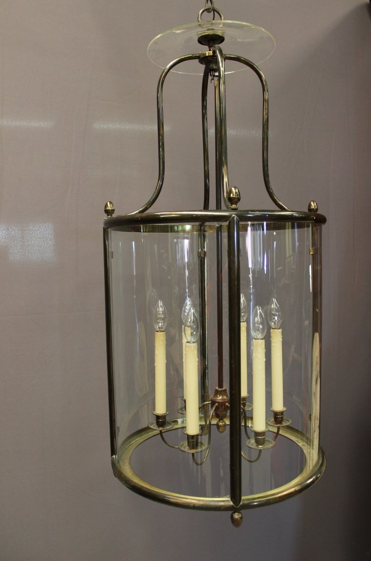 Importante lanterna in ottone a sei luci, diametro 52 cm, XX secolo