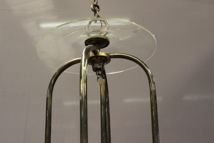Importante lanterna in ottone a sei luci, diametro 52 cm, XX secolo
