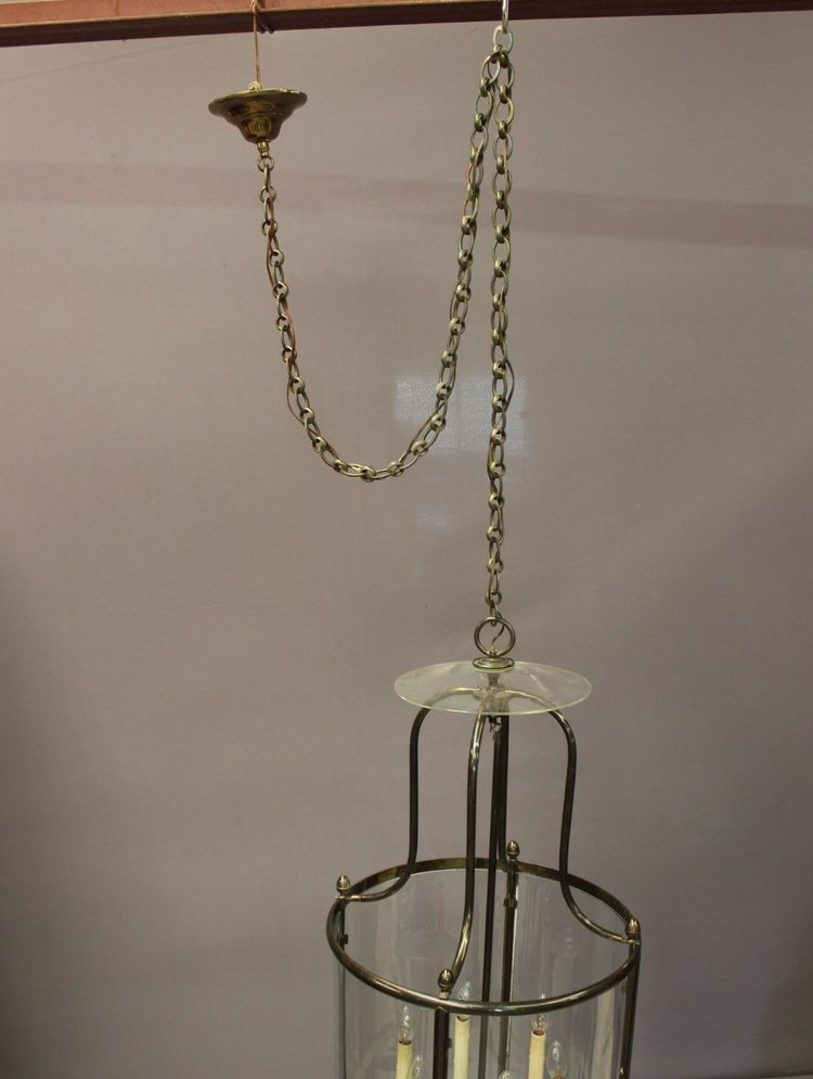 Importante lanterna in ottone a sei luci, diametro 52 cm, XX secolo