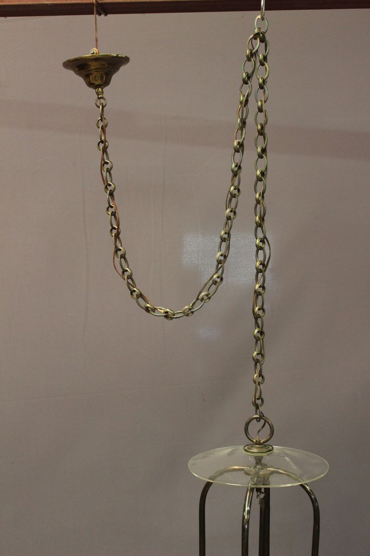Importante lanterna in ottone a sei luci, diametro 52 cm, XX secolo
