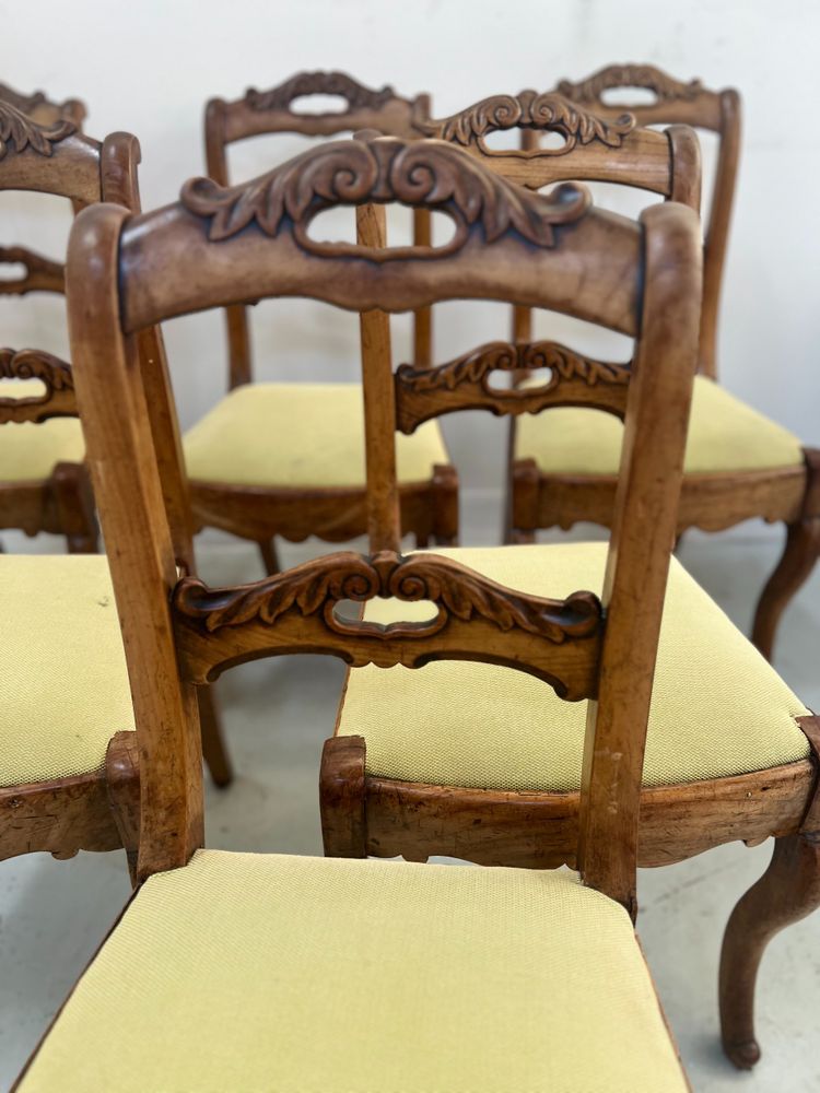 Set di sei sedie in stile Luigi Filippo in ciliegio, XIX secolo