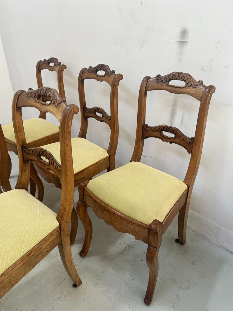 Set di sei sedie in stile Luigi Filippo in ciliegio, XIX secolo