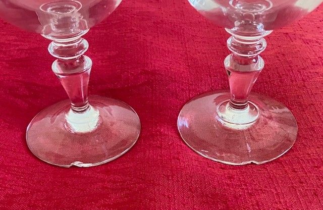 Belle suite de 6 grands verres à eau anciens de style Napoléon III, époque fin XIXème vers 1880