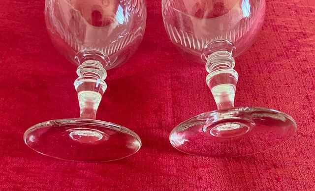 Belle suite de 6 grands verres à eau anciens de style Napoléon III, époque fin XIXème vers 1880